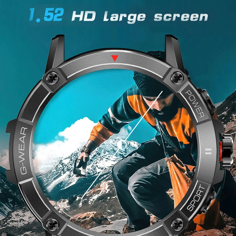 New Men Outdoor Sports Compass Smart Watch Blue Tooth Call Bracelet Health Monitoring 400mAh Battery Waterproof 2024 Smartwatch