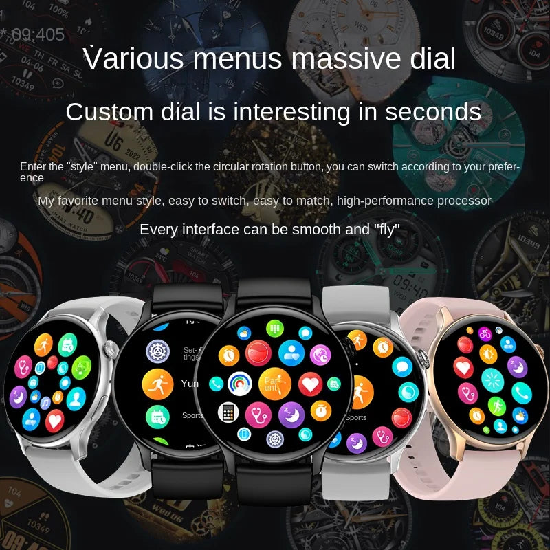 2024 Smartwatch Women 466*466 AMOLED HD Screen Always Display Time Bluetooth Call  Waterproof Sports Smart  health Watches Men