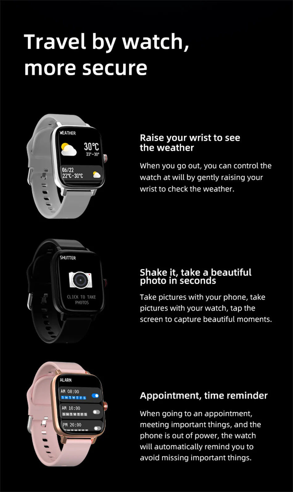 Bluetooth Call Women's Smartwatch Lady 1.69 inch Large Screen GPS Sports Waterproof Watch Fitness Tracker Smart Watch Women 2024