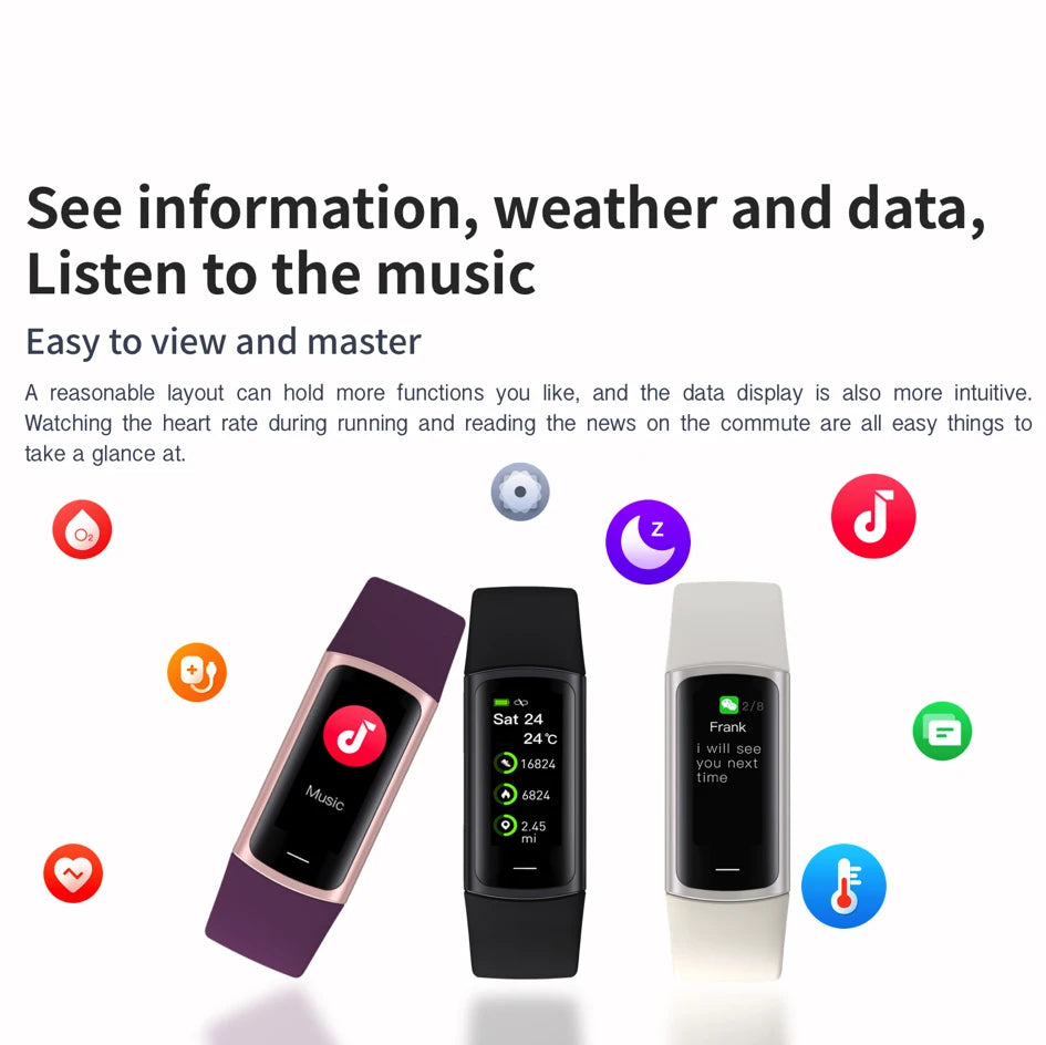 AMOLED Smart Watch Women Heart Rate Blood Oxygen Sleep Fitness Tracker Waterproof 20+Sports Modes Smartwatch Men For IOS Android