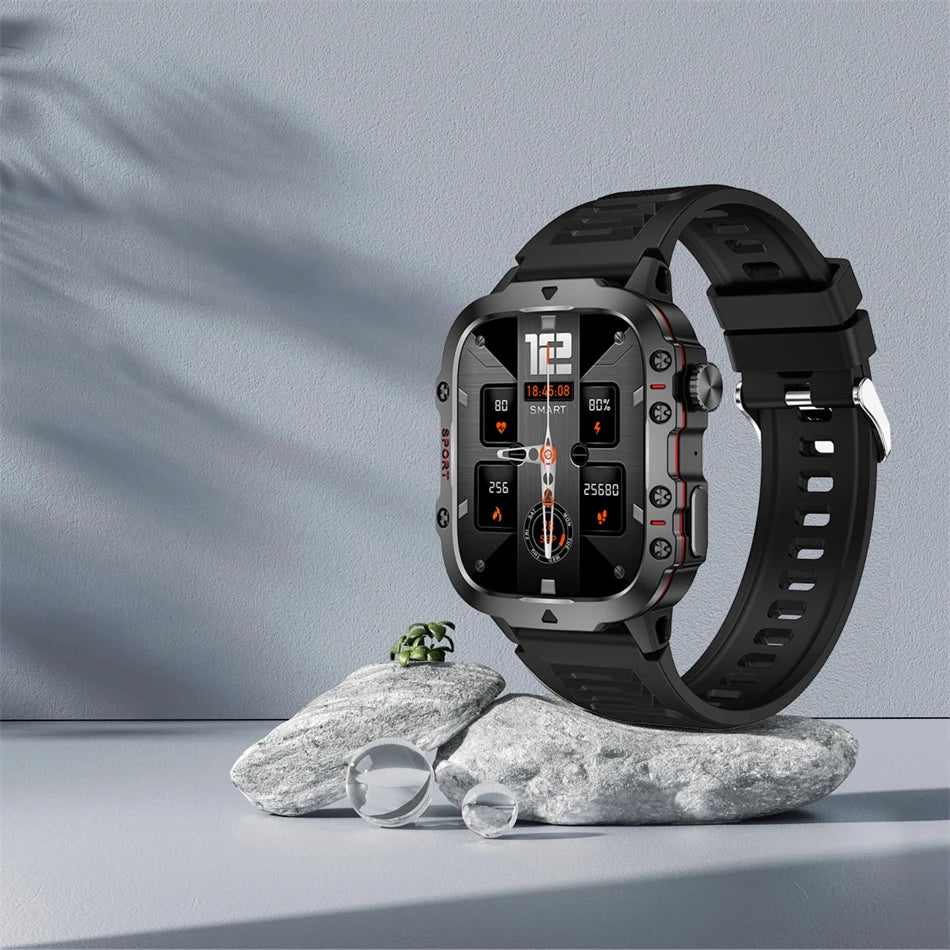 2024 New For Xiaomi Military Smart Watch Men Outdoor Sports Fitness Tracker Health Monitor 1.96"HD BT Call Waterproof Smartwatch