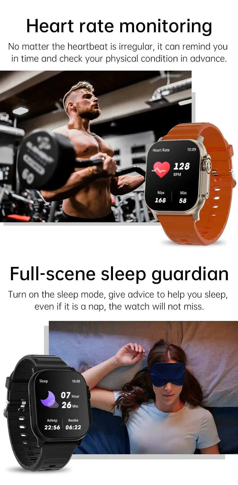 2024 T10 Ultra 2 Smart Watch Men 49mm Series 8 2.3 "AMOLED Screen NFC Compass Waterproof For Apple Watch IWO Ultra 8 Smartwatch