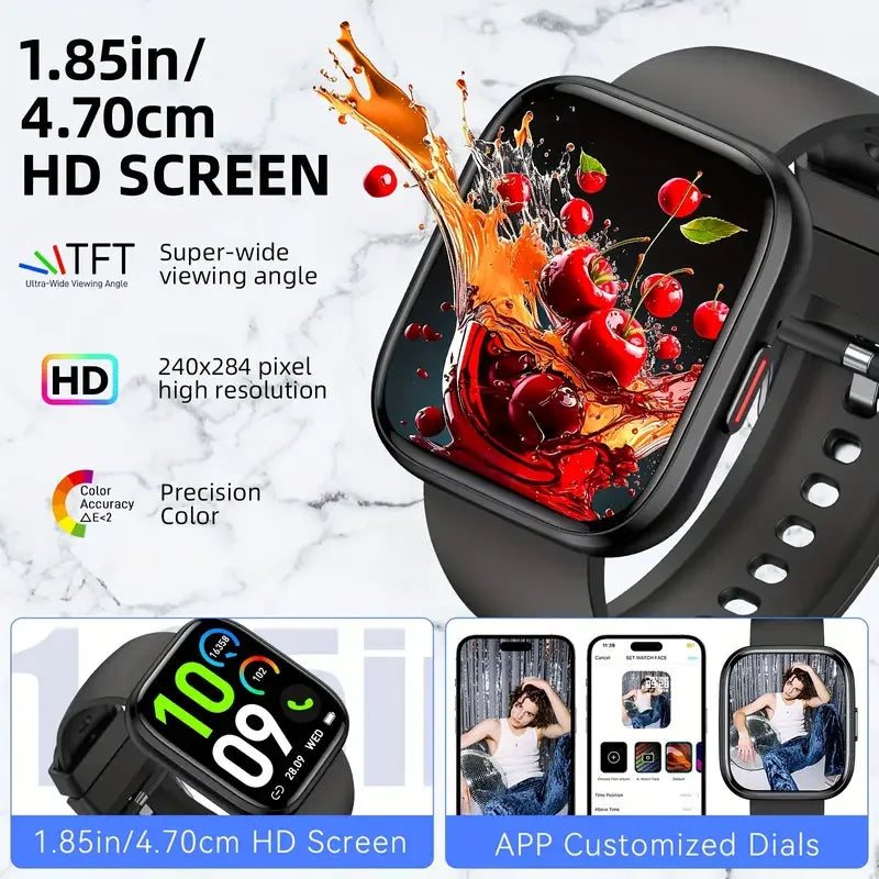 IUTECH P114 Smartwatch 2024 NEW 1.85"Touch Screen DIY Dial Watches Bluetooth Call Health Monitoring Smart Watch for Men Women