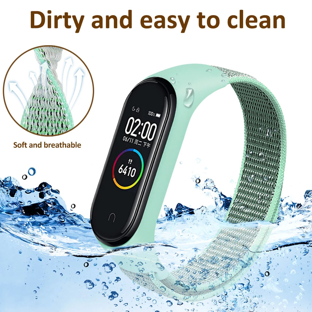 Suitable for Mi Band 3 4 5 Nylon Sports Band Wrist Strap Mi Band 3 4 5 Wrist Strap Suitable for Wrist Strap Wrist Strap