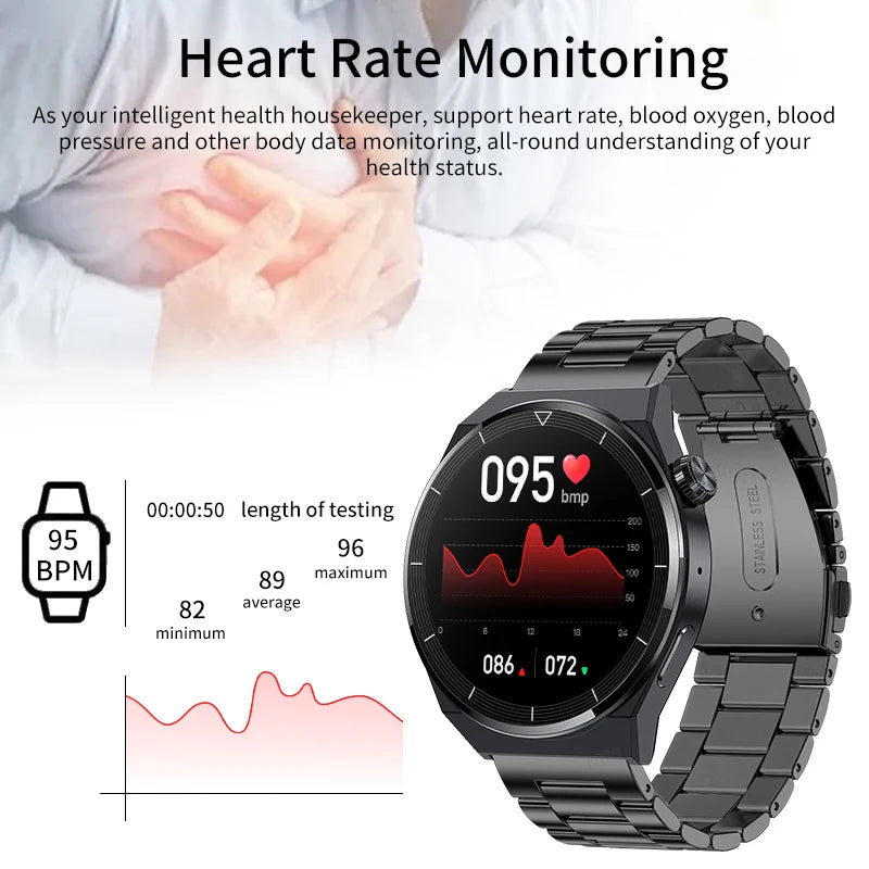 LIGE NFC Watch For Men Bluetooth Call Smart Watch Android iOS 2024 Blood Pressure Smartwatch Weather Full Touch Men's Wristwatch