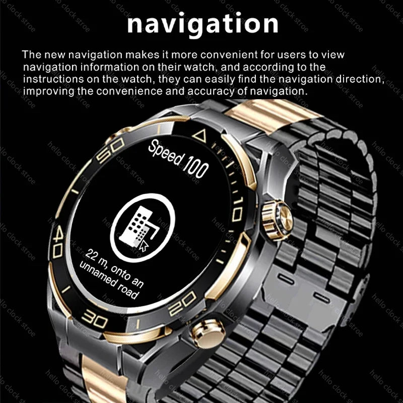 For Huawei Smartwatch 2024 4G ROM GPS Track Hello Clock NFC PPG Compass Bluetooth Call Music Smart Watch Men PK 3 plus GT4 Pro