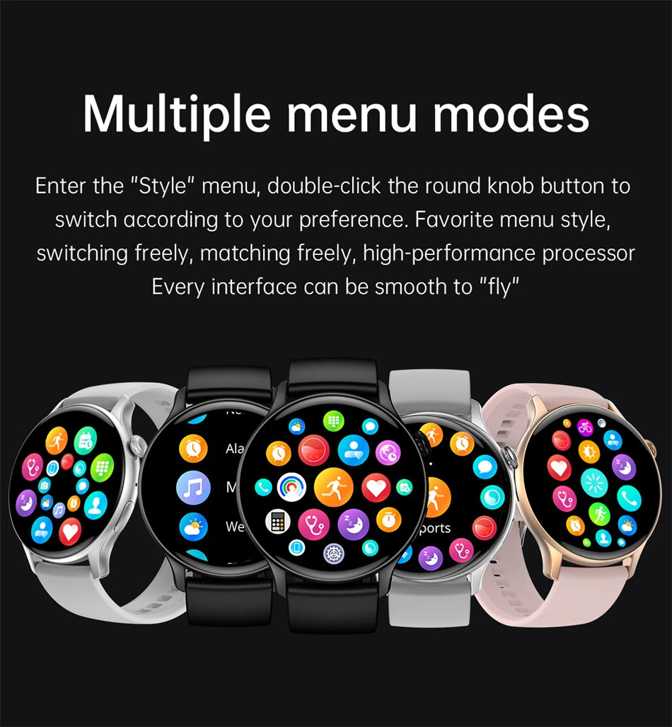 2024 Bluetooth Call Ladies Smart Watch Men AMOLED 466*466 HD Screen Always Display Watches Custom Dial NFC SmartWatch For Xiaomi