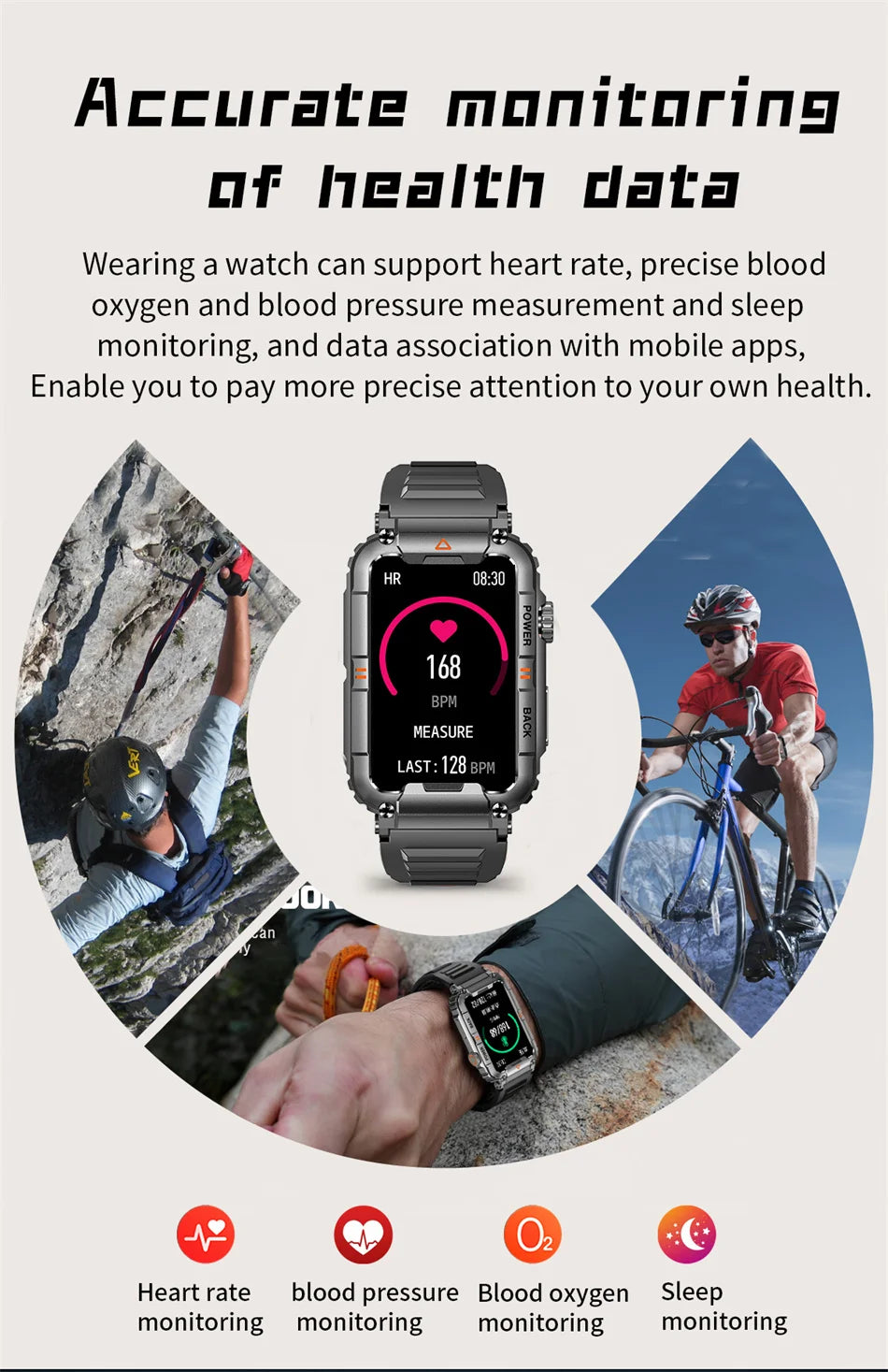 2024 New Men Smartwatch Fitness Watch IP68 Waterproof Military Health Monitor AI Voice Bluetooth Call Smartwatch For Android IOS