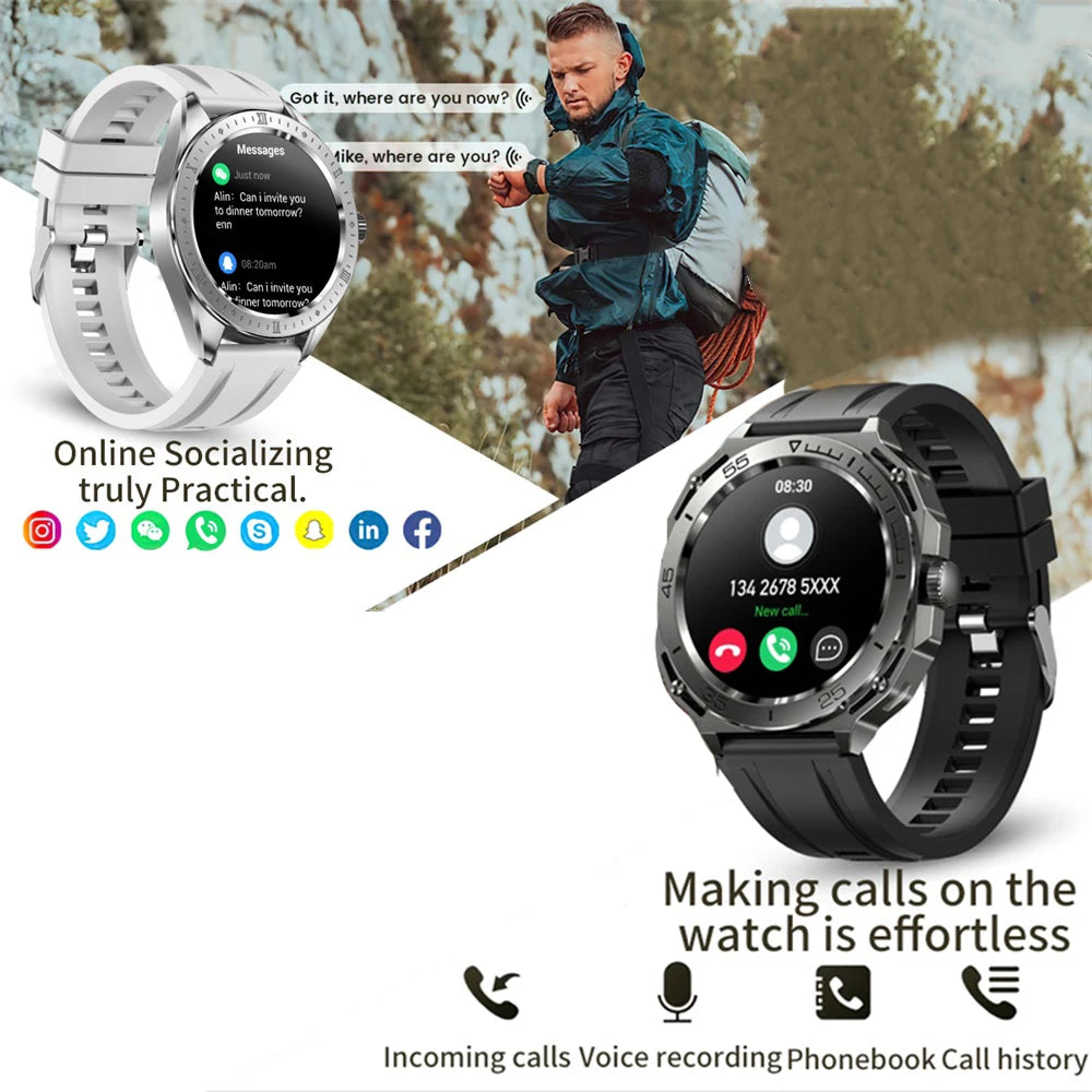 2024 New 1.39" Blue Tooth Call Men Smart Watch Sound Recording Double Strap Bracelet Waterproof Health monitoring Smartwatch