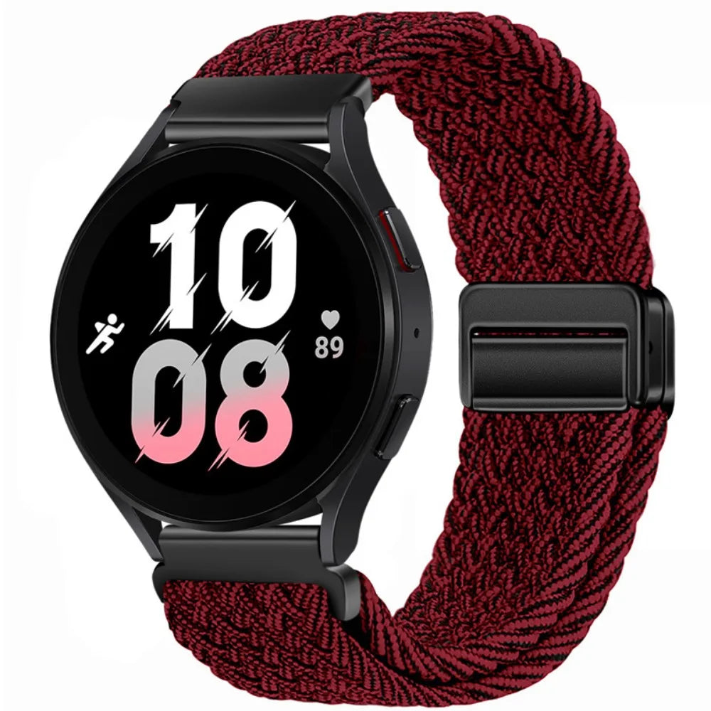 20mm 22mm Magnetic Bracelet for Samsung Galaxy Watch 6/Classic/5/4/3Braided Loop Nylon Strap for Huawei Watch 4/3/GT 2 3Pro Band