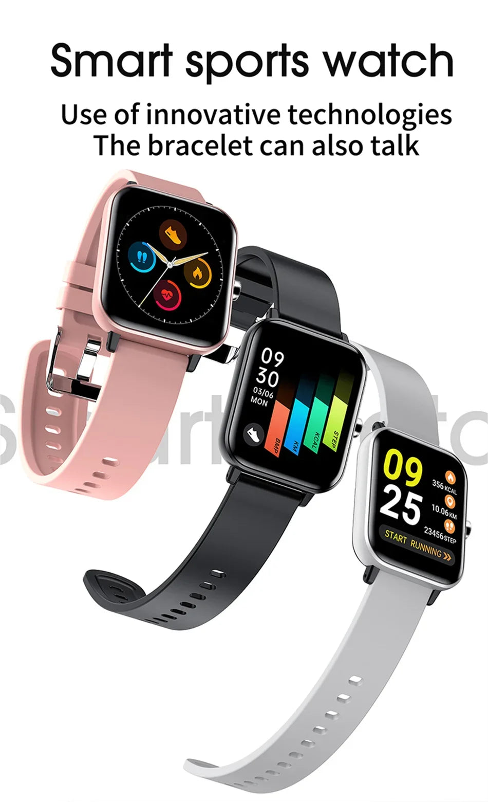 2024 New Smartwatch Women Men 1.69"Full Touch Bluetooth Call Fitness Tracker Heart Rate Monitor Blood Pressure Ladies Smartwatch