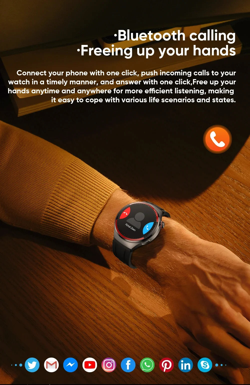 2024 Smart Watch Men   Smartwatch Amoled Blood Pressure Bluetooth Call Sports Fitness Tracker Sleep Passometer for Huawei