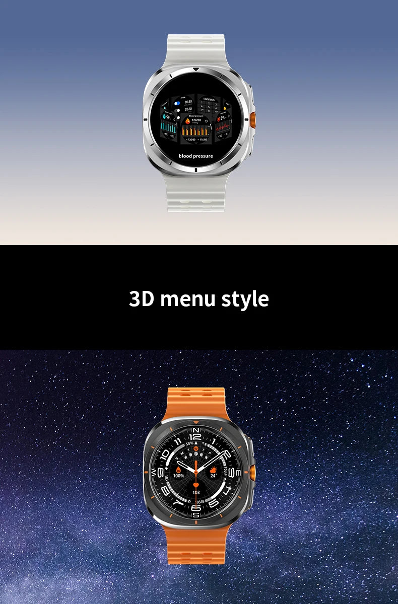 smart watch 2024 Watch7 Ultra 47mm smartwatch IP68 Waterproof Bluetooth Call Health Smartwatch for Men Women 1.43" AMOLED  SOS