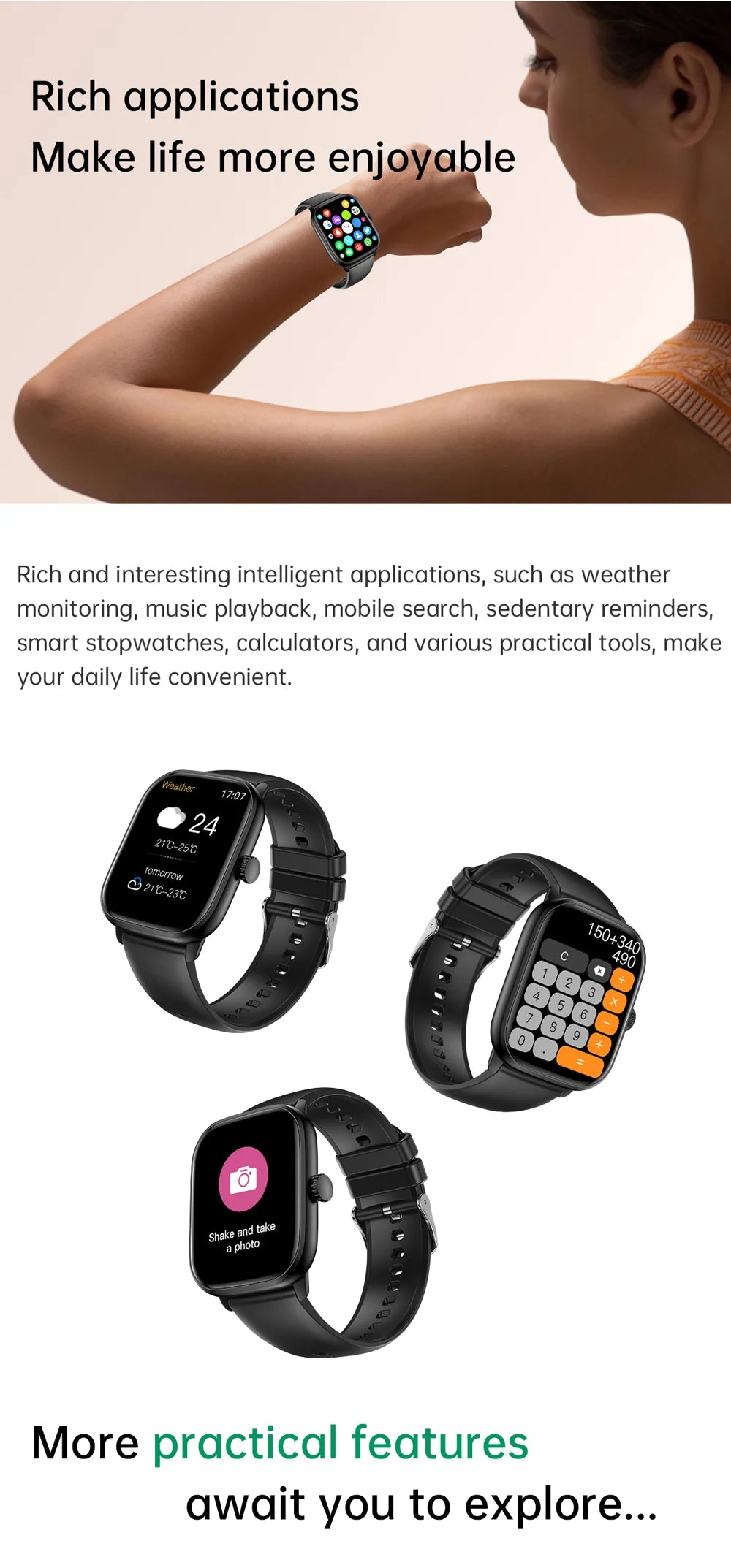 LEMFO Smart Watch 2024 Bluetooth Call Music 2.01" Full Touch Smart Watches For Men Dial Fitness Tracker Waterproof Smartwatch