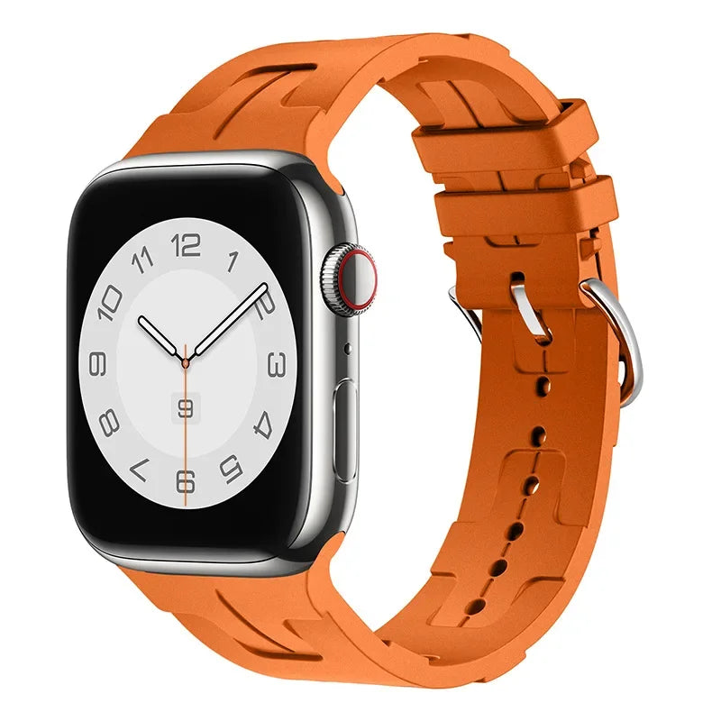 Silicone Strap For Apple Watch 9 8 7 45mm 41mm Ultra 2 49mm Sports Bracelet Belt  iWatch Series 6 5 4 3 SE2 44mm 42mm 40mm Band