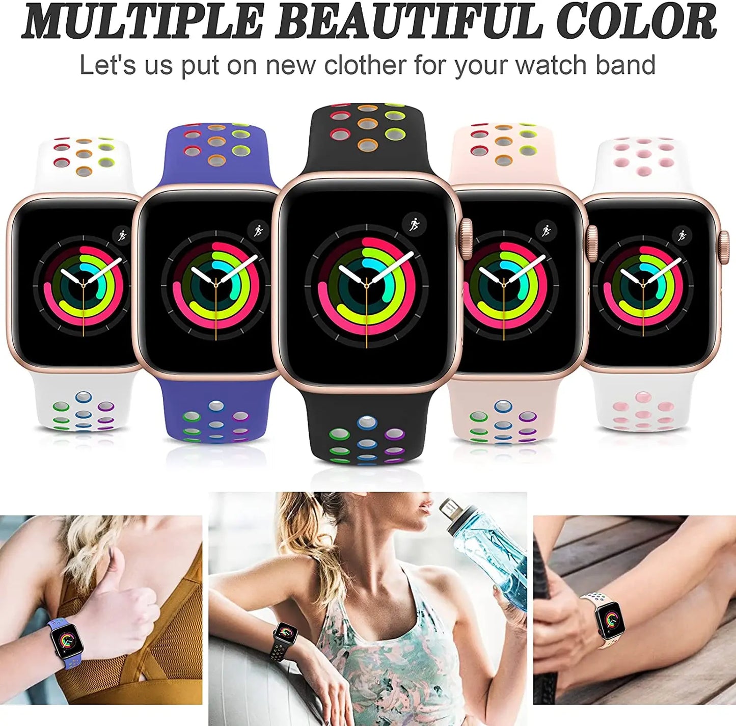 42 44 45 49mm Silicone Strap For Apple Series 7 8 9 Ultra 2 Smart Watch W58 T500 X8 XS8 Smartwatch I7 I8 I9 T900 HK9 Pro Max