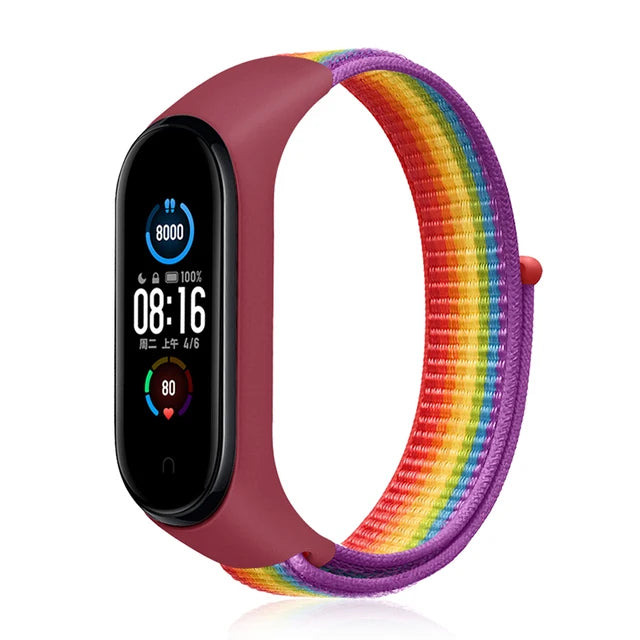 Suitable for Mi Band 3 4 5 Nylon Sports Band Wrist Strap Mi Band 3 4 5 Wrist Strap Suitable for Wrist Strap Wrist Strap