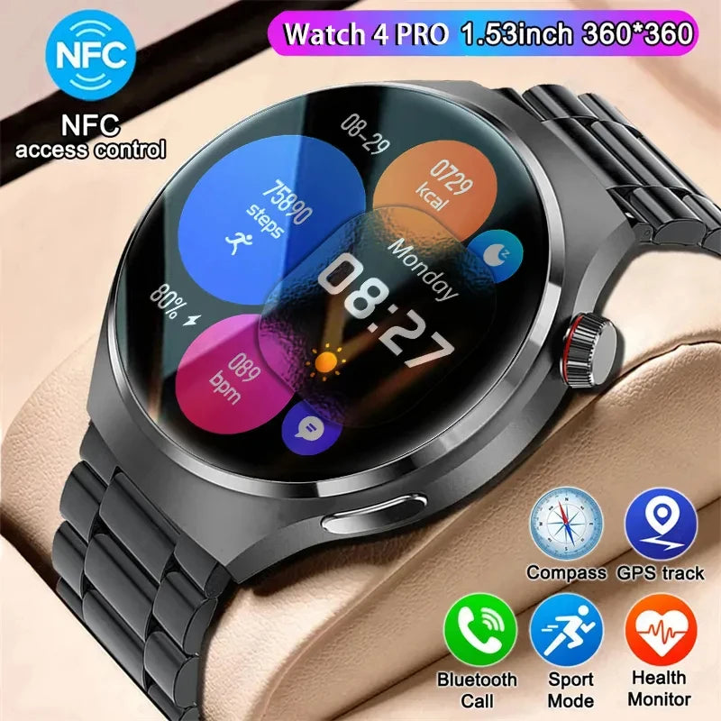 2024 New Smart Watch for Men watch 4  Watches Health Amoled Bluetooth Call Ip68 Waterproof Nfc Smartwatch GPS Tracker