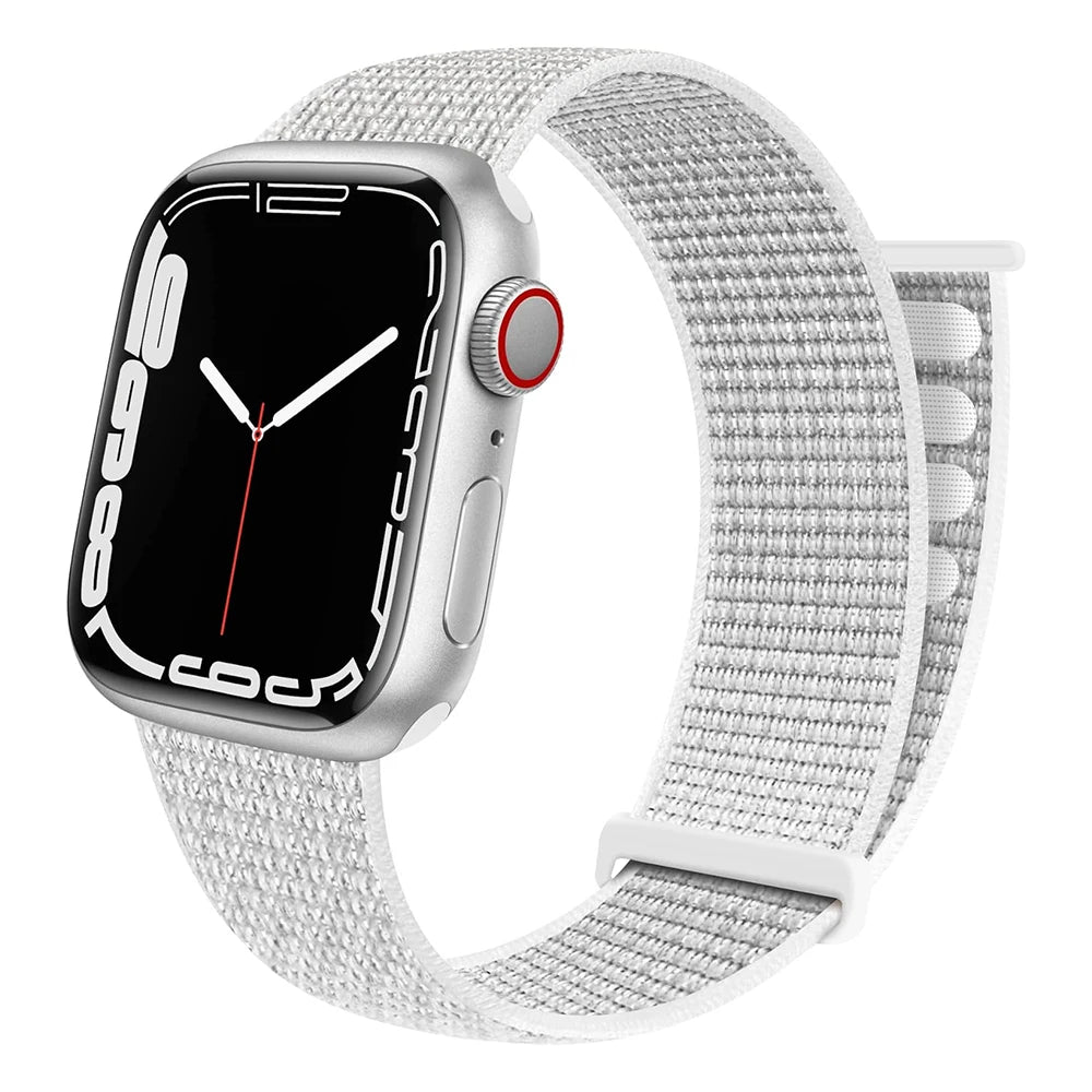 Nylon Strap For Apple Watch Band Ultra 2 49mm 45mm 41mm 44mm 42mm 38mm Adjustable Elastic Bracelet For iWatch Series 9 8 7 6 5 4