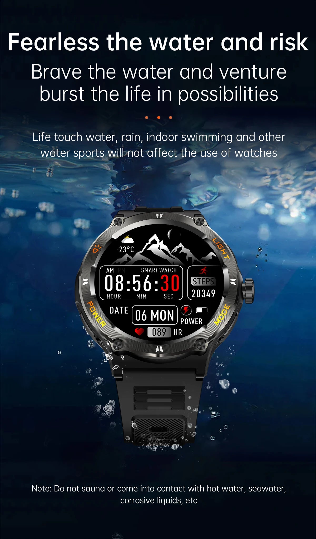 2024﻿ New For Xiaomi Military Grade Outdoors Smart Watch Men LED Light Compass Waterproof HD Bluetooth Call Sports Smartwatches