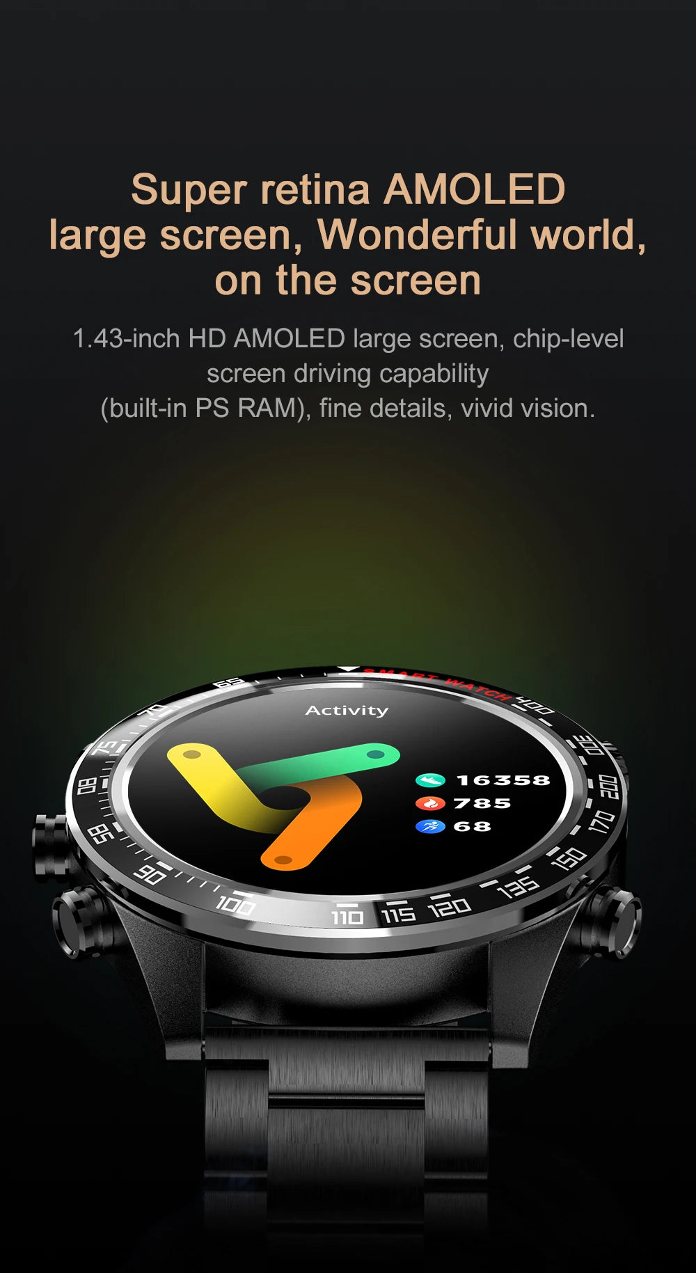 VWAR AIR3 Pro Business Smart Watch Men 5 Buttons AMOLED AOD IP68 Waterproof Smartwatch Man Bluetooth Call Music for Android IOS