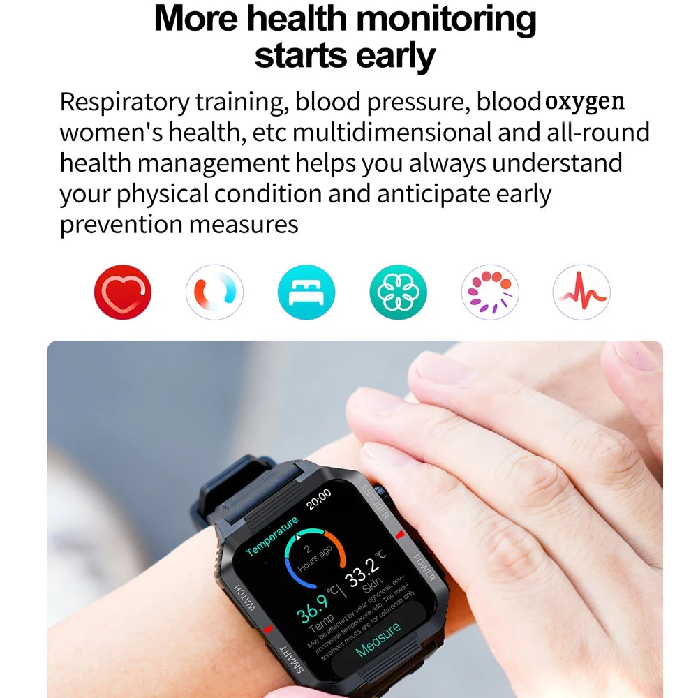 2024 New ECG+PPG SmartWatch Men 1.99 Inch  AMOLED Screen Health Monitoring Waterproof Bluetooth Call Smart Watch For Android IOS