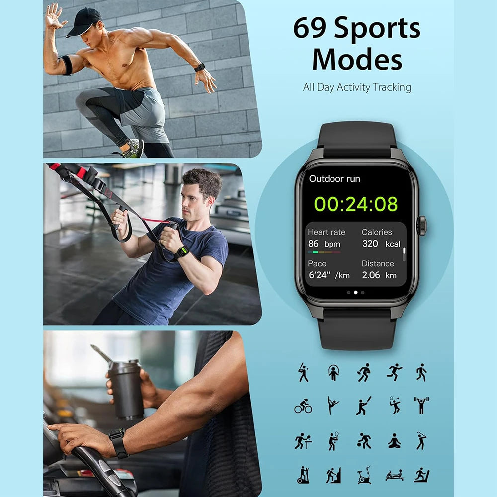 IUTECH P88 Smart Watch Women Men Bluetooth Connect Call Smartwatch Waterproof Sports Heart Rate Monitoring Watches Wristwatch