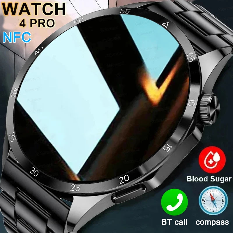 2024 New Smartwatch Mens AMOLED Screen Bluetooth Call GPS Sport NFC Health Monitor Smartwatch GT Plus Watch For Android IOS Man