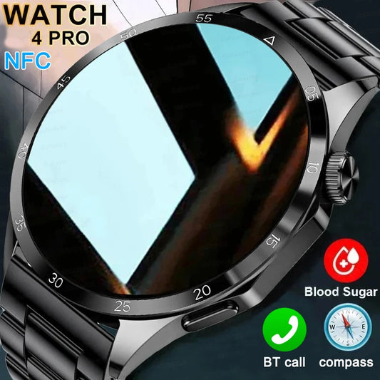 2024 New Smartwatch Mens AMOLED Screen Bluetooth Call GPS Sport NFC Health Monitor Smartwatch GT Plus Watch For Android IOS Man