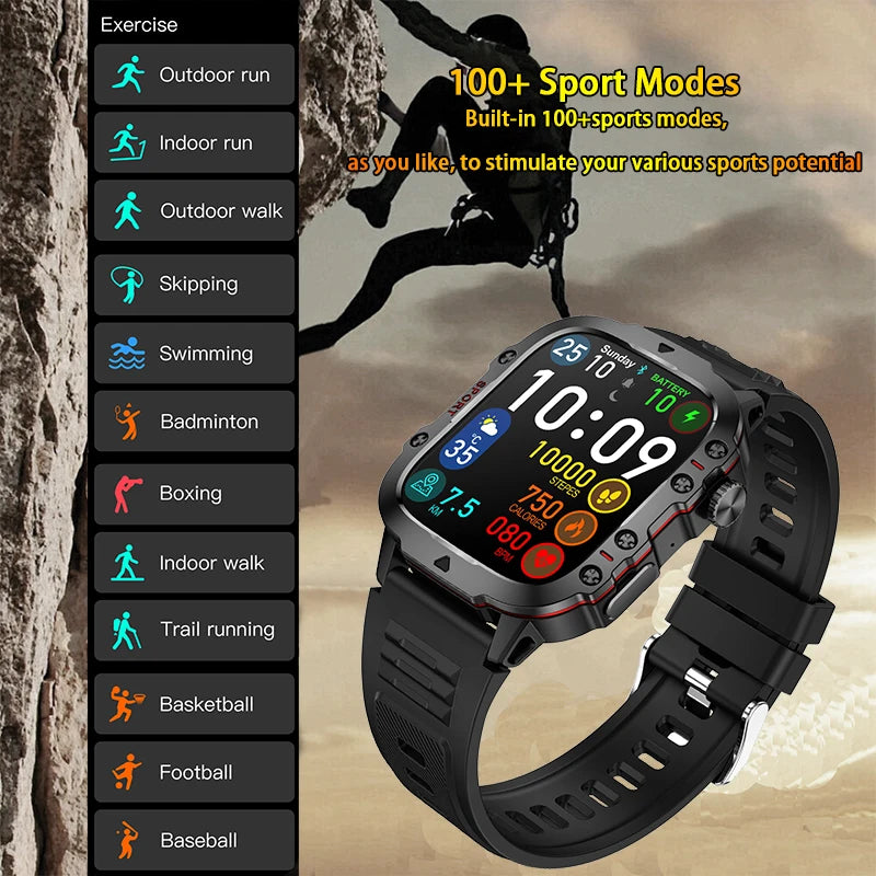 2024 NEW Bluetooth Calling Smart Watch Blood Pressure Health Breathing Exercise SmartWatches IP68 Waterproof AI Voice Men Watch