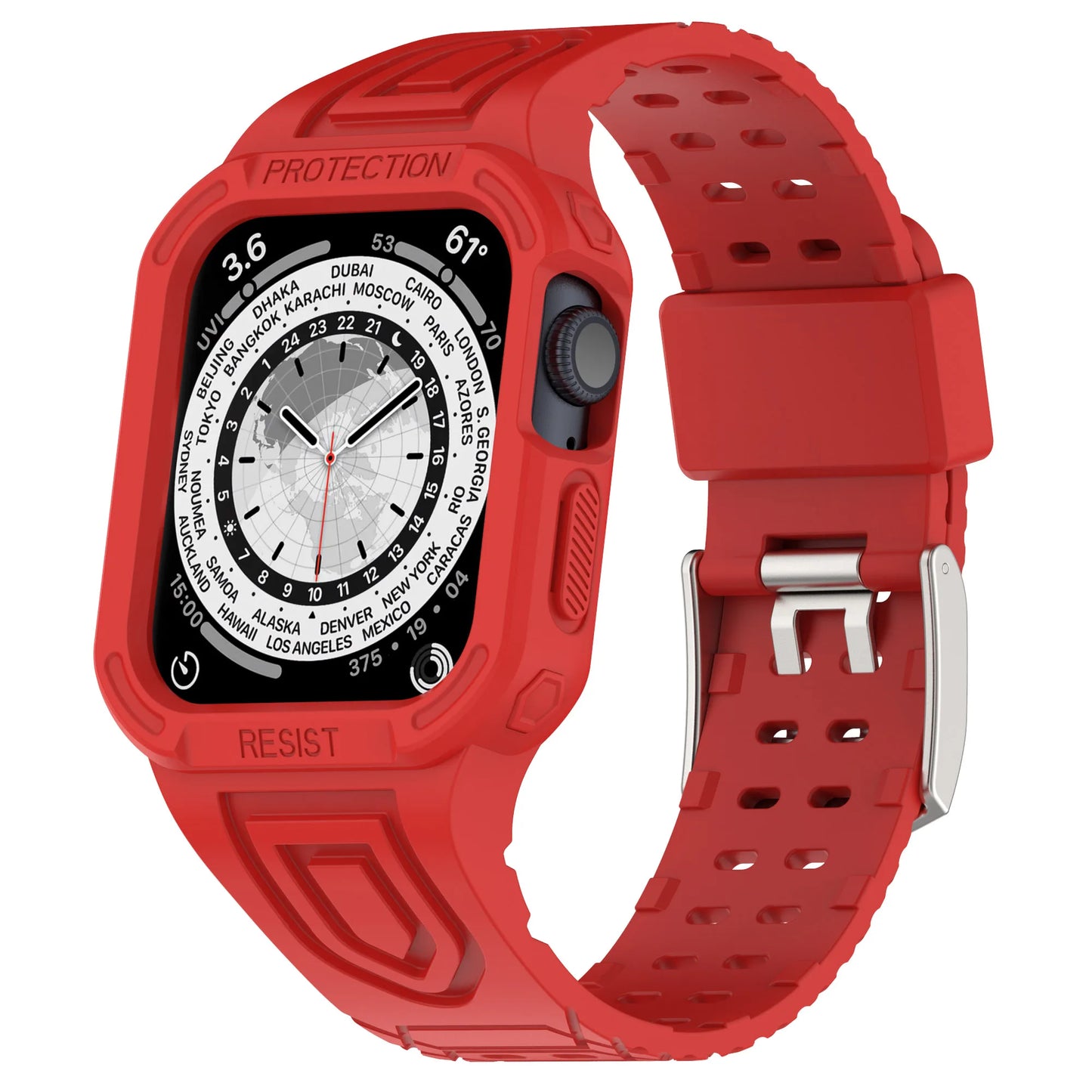 Integrated Case+Silicone Strap For Apple Watch Band Ultra 2 49mm 45mm 41mm TPU Band for iWatch Series 9 8 7 6 5 4 SE 44mm 40mm