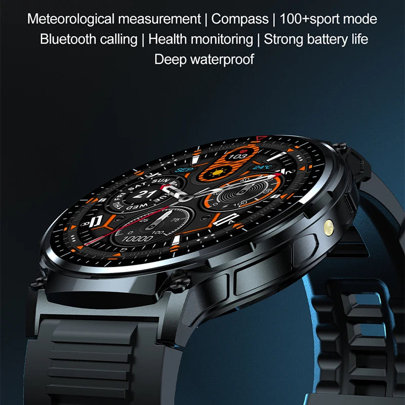 2024 New Compass Smart Watch Men Women Flashlight HD Screen Bluetooth Call GPS NFC 100+ Sport modes Heart rate Smartwatch Man