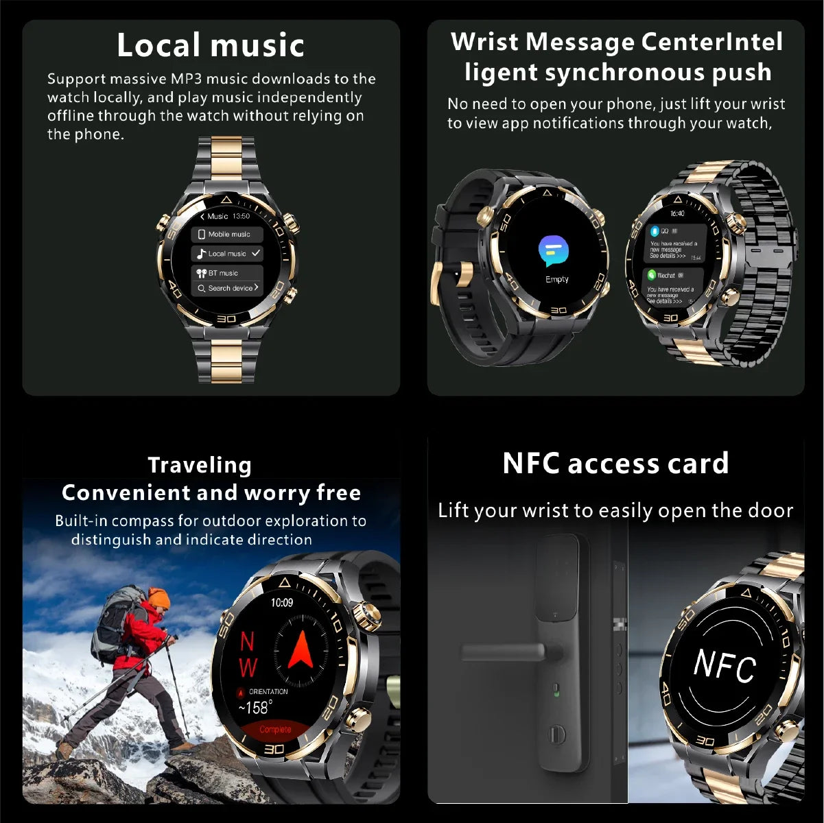 2024 New for Huawei Smart Watch Men 4GB Memory GPS Sports Fitness Tracker 480*480 AMOLED HD Screen NFC Bluetooth Call smartwatch