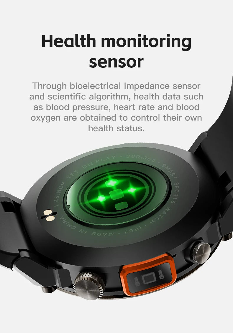 XLJBL 2024 Outdoor Smartwatch For Huawei Xiaomi GT4 Pro Watch Men Blood Pressure Health 100+Sports Bracelet With LED Flashlight