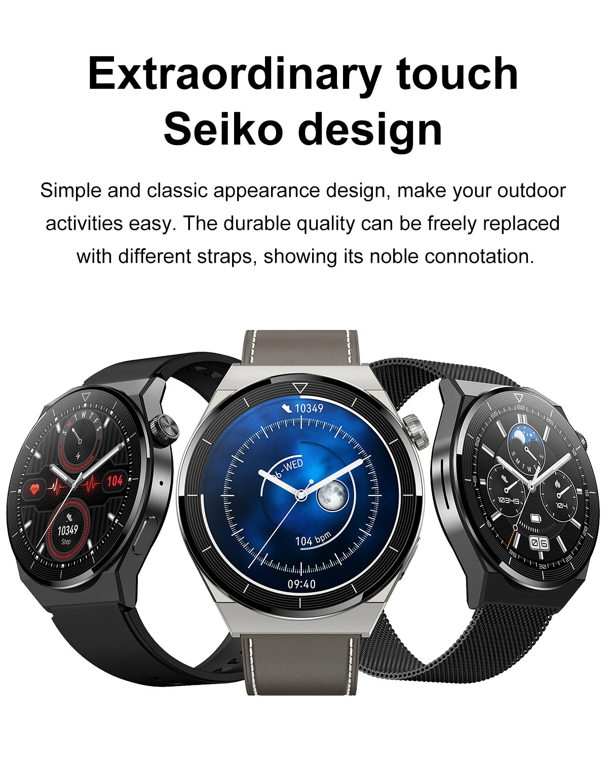 2024 New For Huawei Xiaomi Men Smartwatch 1.39inch AMOLED Screen Bluetooth Call Wireless charging Waterproof Men Smartwatch