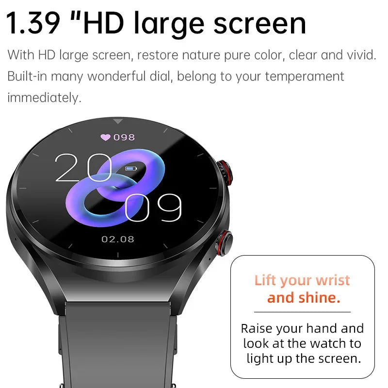 Bluetooth Call Voice Smart Watch 2024 Women Men Blood Sugar Body Temperature Heart Rate Smartwatch Blood Pressure for Xiaomi