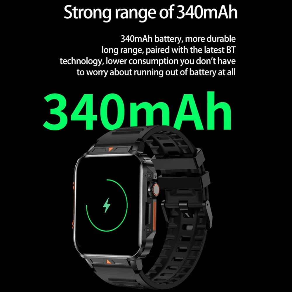 2024 New For Xiaomi Military Smart Watch Men Waterproof Outdoor Sports Fitness Tracker Health Monitor 1.95" BT Call Smartwatches