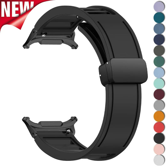 Silicone Magnetic Strap for Samsung Galaxy Watch 7 Ultra 47mm No Gaps Bracelet Wrist Band for Galaxy Watch Ultra Metal Connector