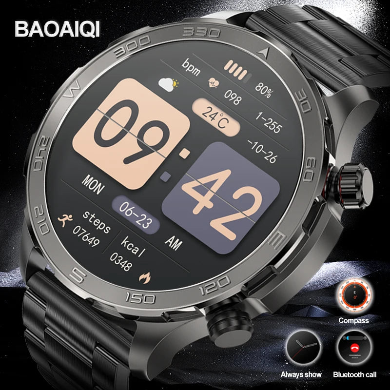 For Huawei Xiaomi 2024 New GPS Track Sports Smart Watch Men Waterproof Heart Rate Blood Oxygen Bluetooth Call Smartwatch Compass