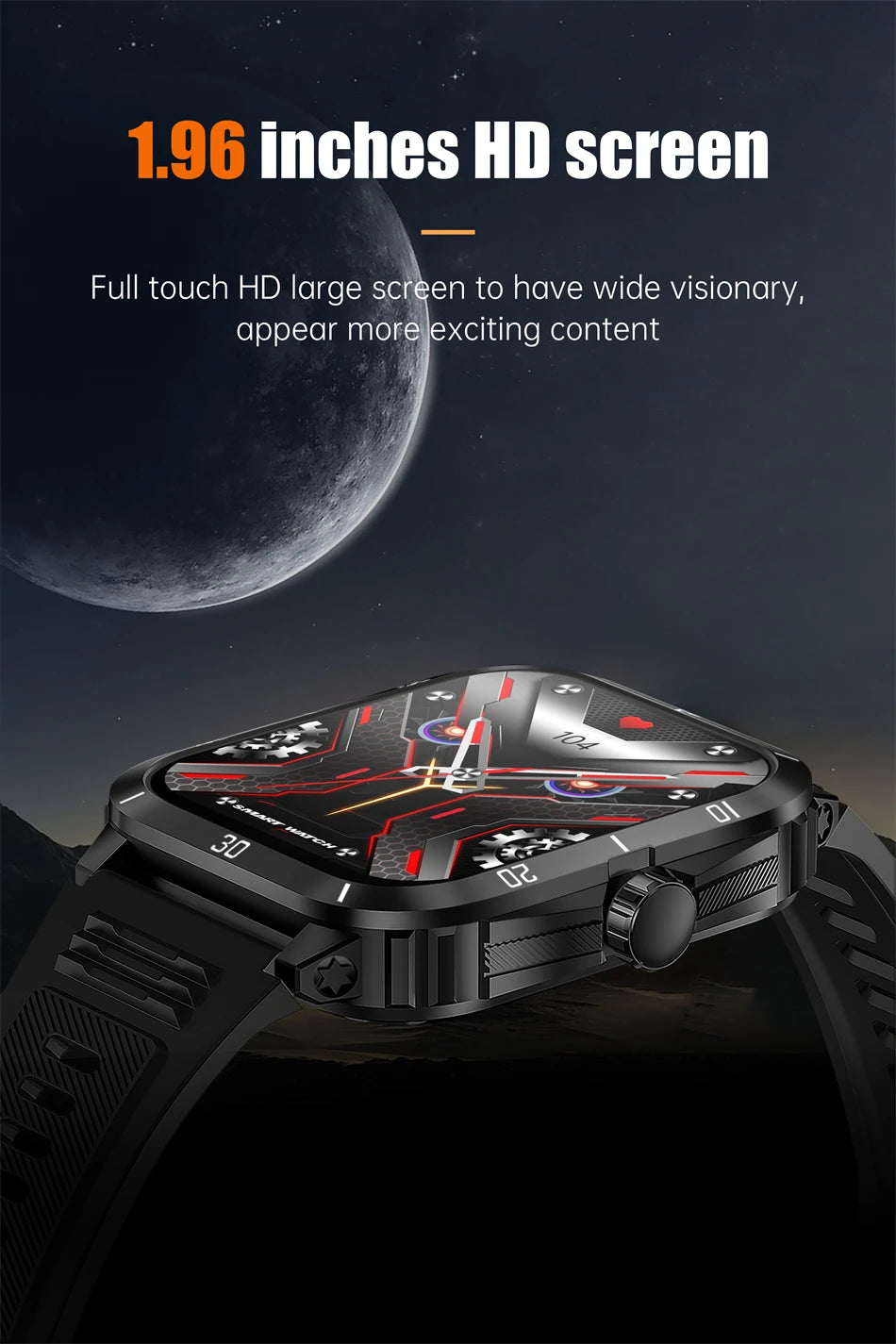 Swimming 3ATM Waterproof Smart Watch Men 1.96" HD Screen Voice Calling Sport Watches Women 2024 New Smartwatch For Android iOS