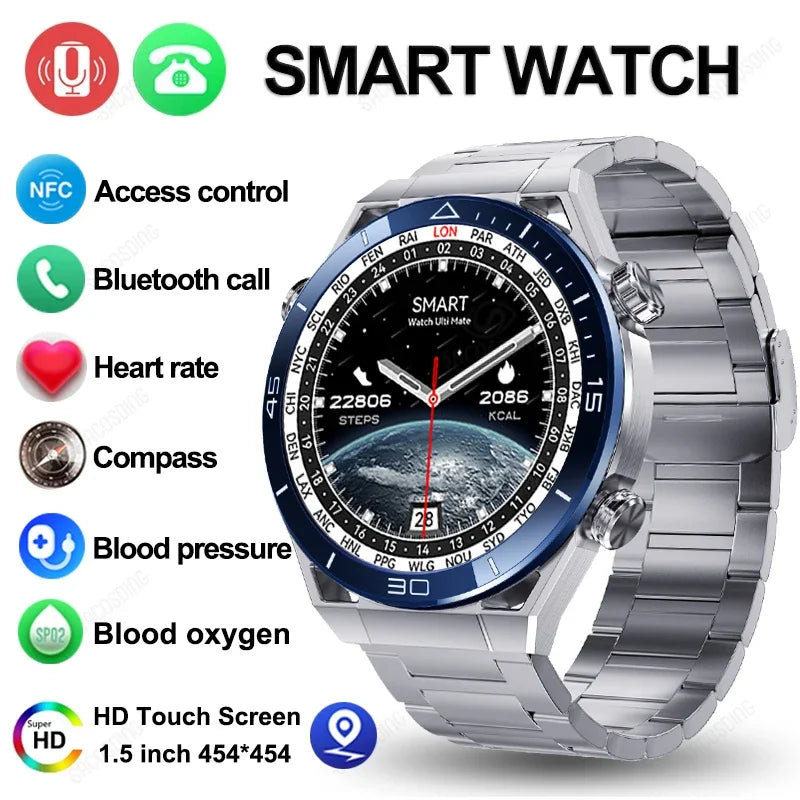 2024 New NFC ECG+PPG Bluetooth Call Smartwatch Health Monitor GPS Tracker Bracelet Fitness Smart Watch Men For Watches Ultimate