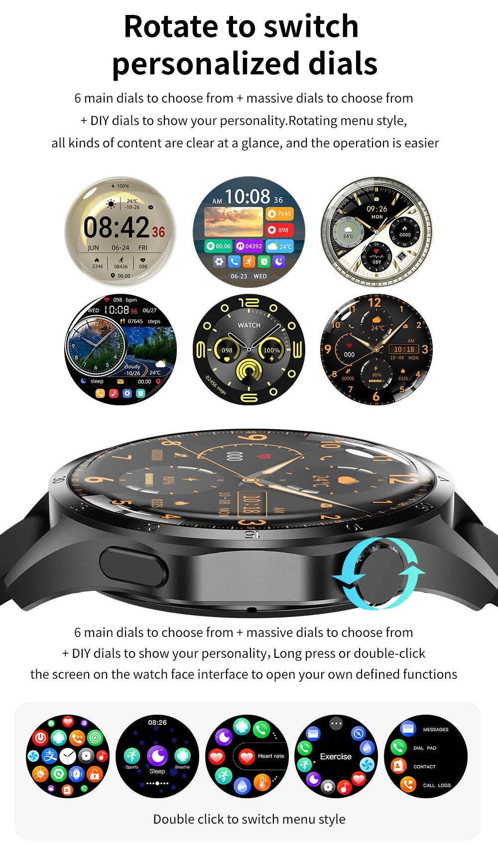 2024 New Watch 4  GPS Smart Watch for Men AMOLED HD Screen Bluetooth Call IP68 Heart Rate Health Monitoring Women's Smartwatch