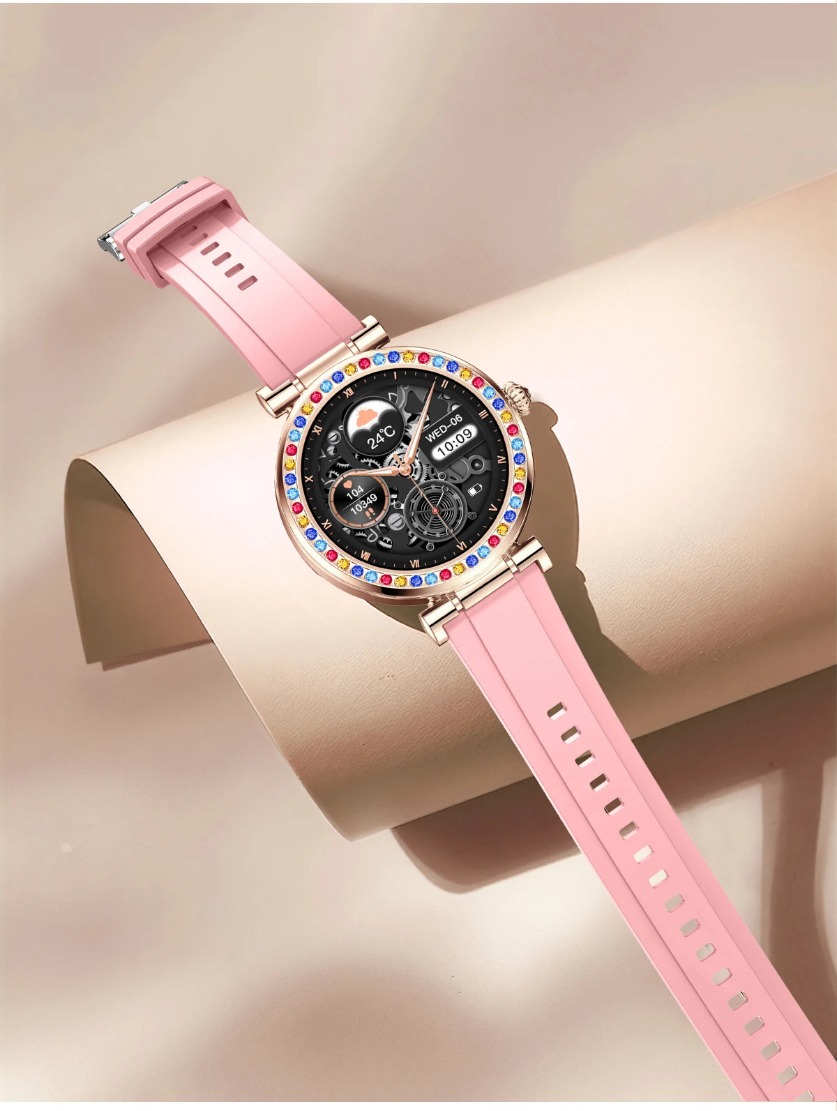 LIGE Pretty Colored-diamonds Smart Watch Woman 2024 Bluetooth Call Waterproof Smartwatch Women Custom Watch Face Ladies Watches