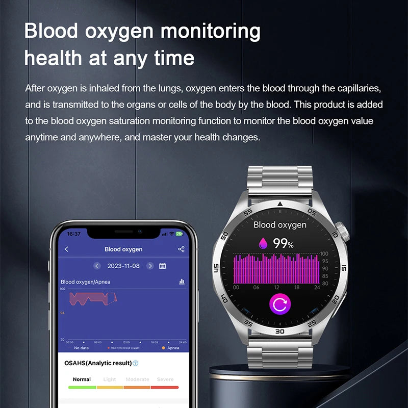 2024 New Blood Lipids Uric Acid Blood Glucose Smart Watch Men ECG+PPG Fitness Tracker Clock Heart Rate Bluetooth call Smartwatch