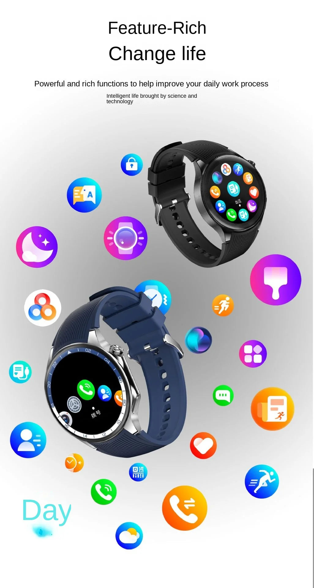 2024 Football Sports Mode Smart Watch Men 1.43-Inch HD Touch Screen Heart Rate Blood Pressure Monitoring Sports Mode smartwatch