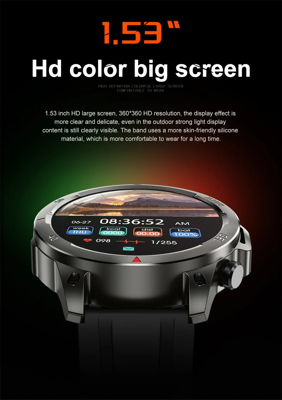 2024 New Smart Watch Men GPS NFC Full Circle Touch Screen Bluetooth Call Men Smartwatch Waterproof Sport Activity Fitness Watch