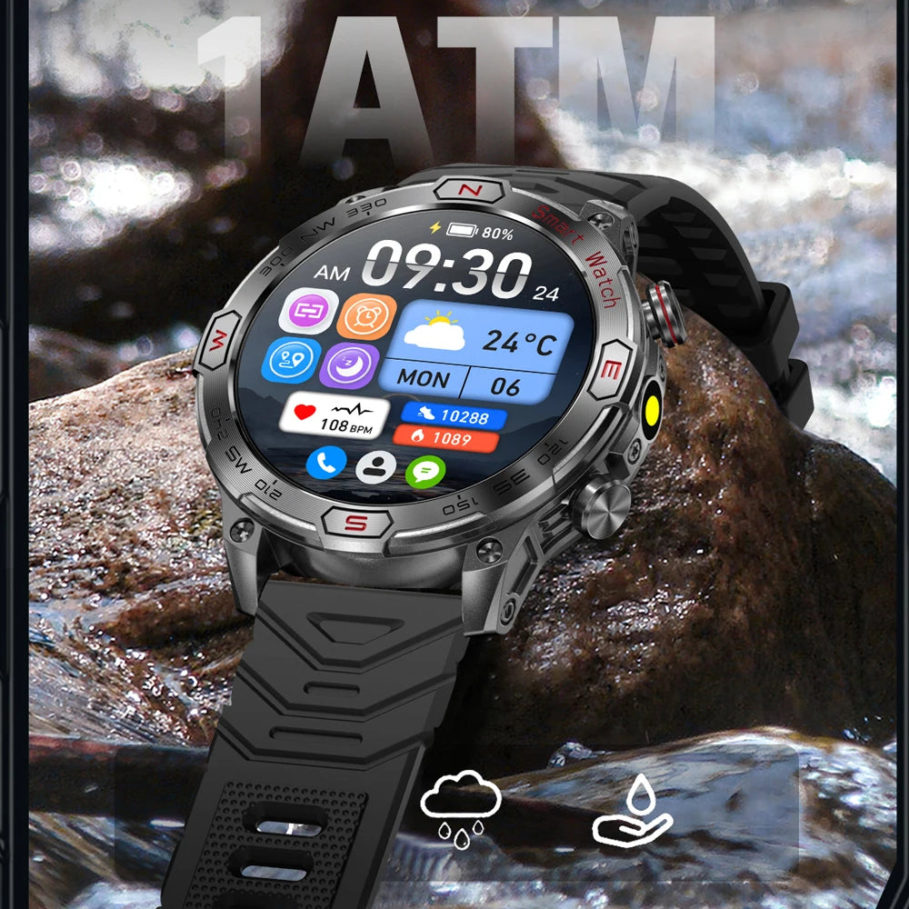 2024 New For Huawei Xiaomi 1.43 inch Bluetooth Call Smart Watch Men Screen Always Show Time Multi Sports Fitness Smartwatch Man