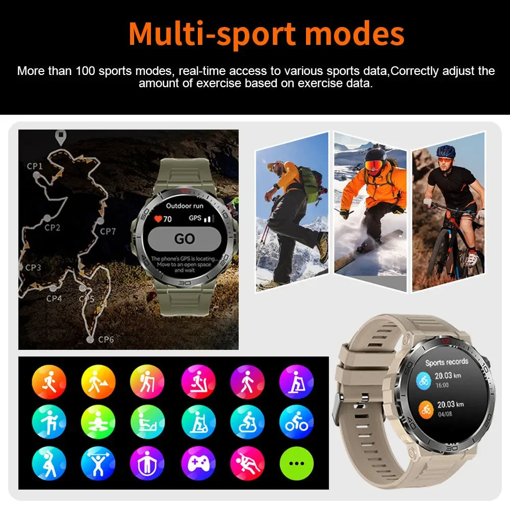 SACOSDING 1.43 Amoled GPS Smart watches for men Bluetooth call Compass 2024 Sports Smartwatch For Android IOS Fitness Tracker