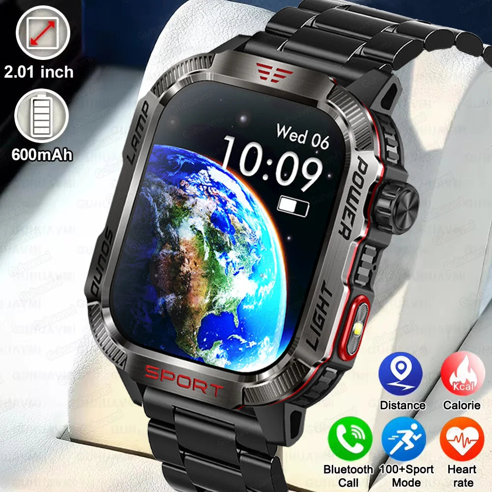 2024 For Huawei Xiaomi Outdoor Military GPS Track Smart Watch Men Bluetooth Call 600Mah Battery Compass LED Lighting Smartwatch