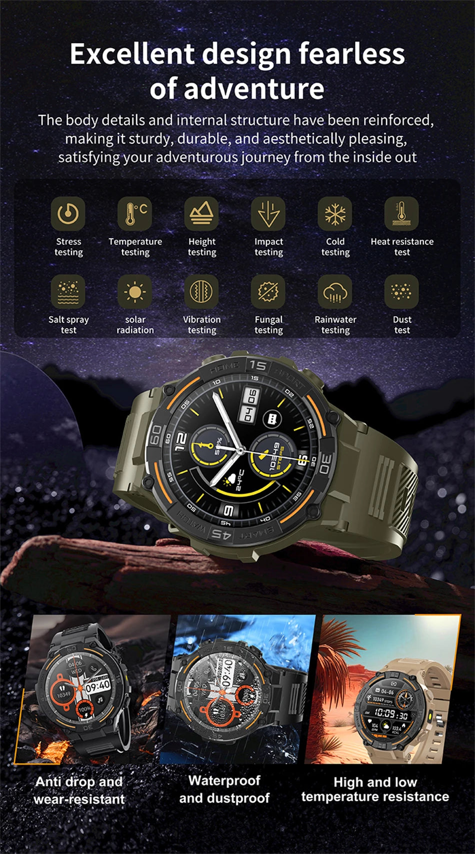 Rugged Military Smart Watch Men 360*360 HD Display Heart Rate GPS Sport Track Fitness Watches Bluetooth Call Smartwatch 2024 New